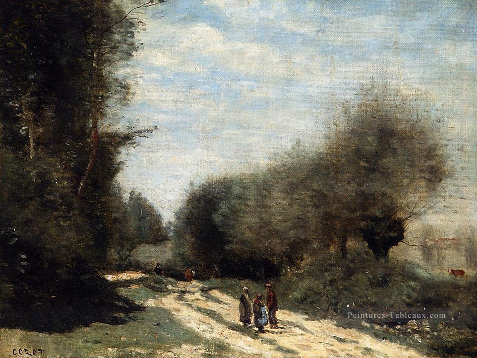 Crecy en Brie Route à la campagne Romantisme Jean Baptiste Camille Corot Peintures à l'huile
